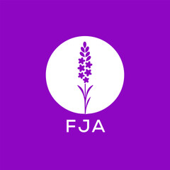 FJA letter logo design on colourful background. FJA creative initials letter logo concept. FJA letter design.
