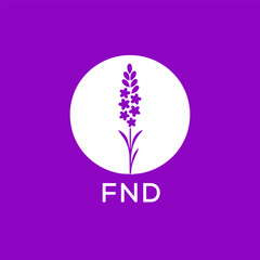FND letter logo design on colourful background. FND creative initials letter logo concept. FND letter design.
