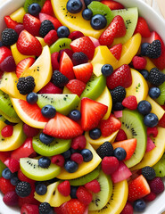  Stunning picture of a colorful fruit salad with vibrant, fresh ingredients.