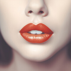woman's lips macro