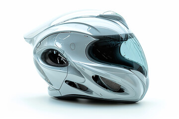 modern motor-bike helmet isolated on a white background