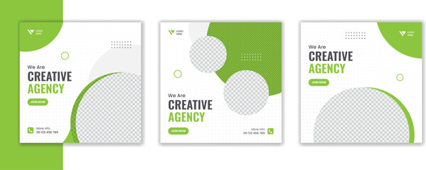 Set of creative corporate social media post design, editable business template for digital marketing - obrazy, fototapety, plakaty