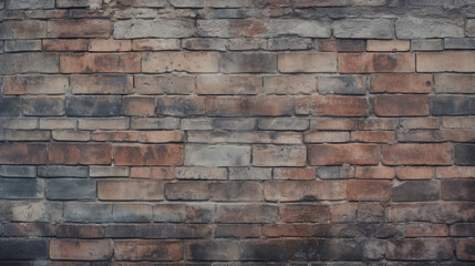 Obraz premium Brick wall background, desaturated colorful grunge texture or pattern for design. Generative ai