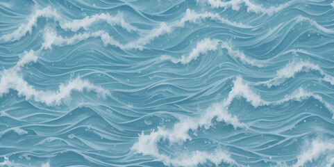 Seamless wave water ocean soft blue curve line background. Vector sea, wave, water background.