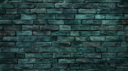 Brick wall background, hunter green grunge texture or pattern for design, backdrop. Generative ai
