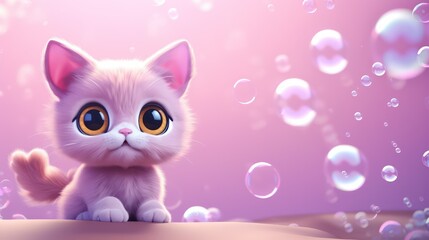 cat with a pink background