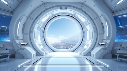 Fototapeta premium Modern Medical Research Laboratory workplace. Scientific Lab Biotechnology Development Center Technology. Ai generates.