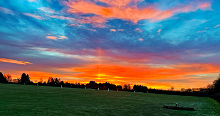 Sun rise at the golf course