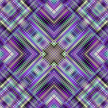 Geometric abstract pattern moire overlay style. Halftone style with small dots. Abstract seamless technology texture. Vector pattern