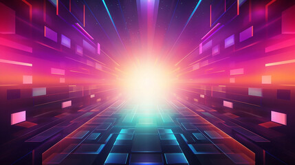 Obraz premium copy space, vector illustration, Retro Futurism Background. 80’s or 90’s futuristic background. Retro background mockup with neon light. Space, universe background. Space travel, timetravel. Vintage m