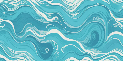 Abstract surface ocean water wave, seamless blue water ocean wave background. Blue water ocean surfing wave.