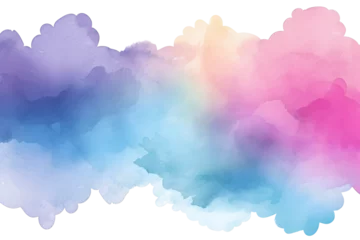 Gordijnen watercolor color full background. watercolor background with clouds. rainbow color © Prasanth