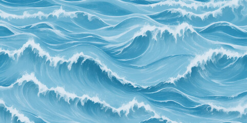 Abstract surface ocean water wave, seamless blue water ocean wave background. Blue water ocean surfing wave. © Vactor Viky