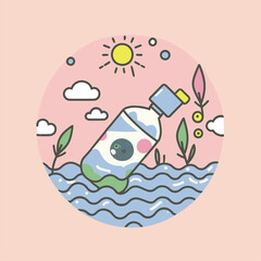 world water day vector illustration flat design,concept of ecology and world water day,. Water Day at 22 march, water flat illustration png with women 