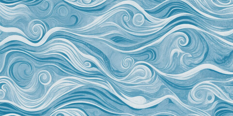 Sea water ocean wave vector background. Blue water ocean sea wave seamless background.