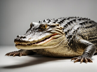 Fototapeta premium Gator's Grace on White Background