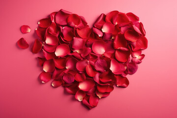 Pink Rose Petals Heart, Generative AI