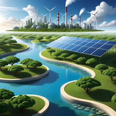 Clean Energy for a Sustainable World. Clean Energy concept. 