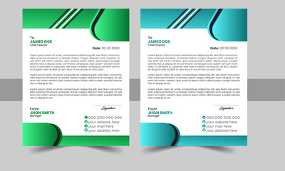 Clean & Modern Letterhead Design Template Set with variations color.