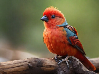 Colorful Bird Art color generative AI Photo