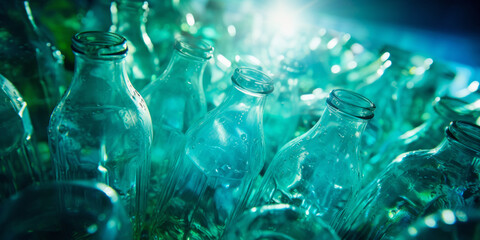 Recycling process transforms glass bottles into a symbol of sustainability, inspiring eco-conscious actions