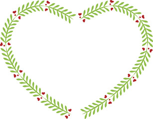  Heart Shaped Border Frame made of Leaves