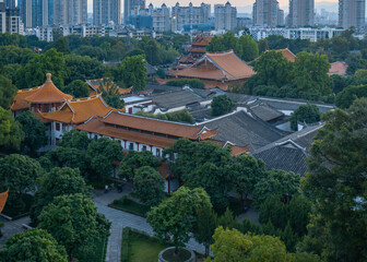 The Western Zen Temple and Urban Scenery of Fuzhou, China
