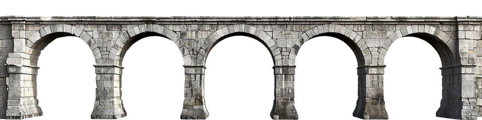 Roman Aqueduct, transparent background, isolated image, generative AI - obrazy, fototapety, plakaty