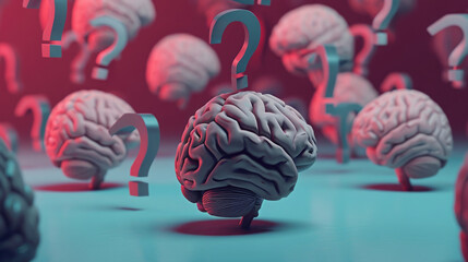 human brains think about solving a problem, look for answers to questions - obrazy, fototapety, plakaty