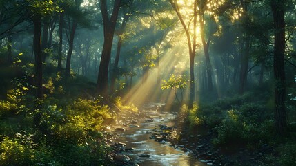 Peaceful Haven - Serene Forest Retreat with Cozy Hut, Tranquil River, and Ethereal Atmosphere