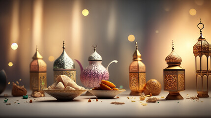 Obraz premium Eid al-Fitr and ramadan day celebration