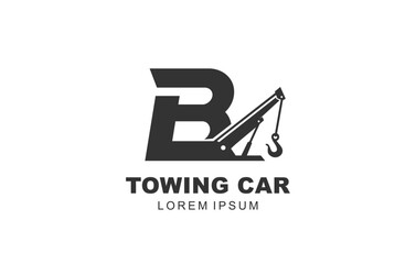B Letter Towing Car logo template for symbol of business identity