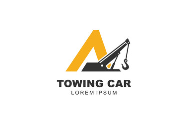 A Letter Towing Car logo template for symbol of business identity