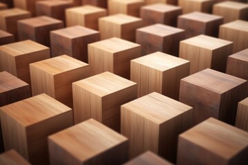 wooden cubes as a background. woodworking products. banner, texture.