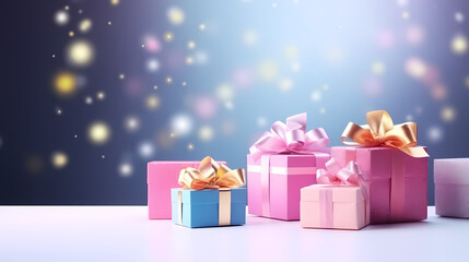 Fototapeta premium Holiday gift box for birthdays, holiday anniversaries, Valentine's Day and weddings