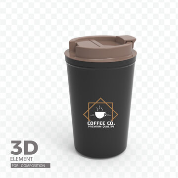 isolated coffee cups transparent background pd