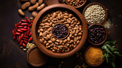 Colorful legumes and ethiopian beans