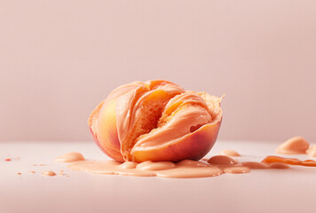Fresh peach transform in to cream