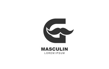 G Letter Mustache logo template for symbol of business identity