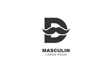 D Letter Mustache logo template for symbol of business identity