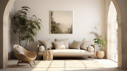 modern room interior with sofa an