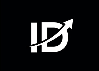 simple minimal letter ID arrow logo