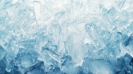 High-Resolution Intricate Natural Texture: Crystal Clear Ice with Subtle Gradient and Calming Cool Tones