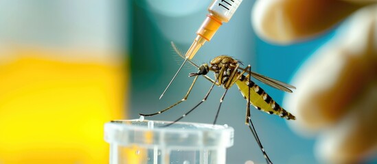 Lab testing of a vaccine for disease-causing mosquitoes - obrazy, fototapety, plakaty