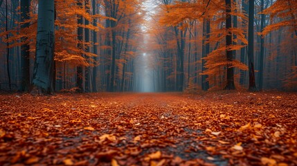 Soothing Earth Tones: Autumn Forest Background