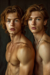 Two Beautiful Shirtless Ginger Models