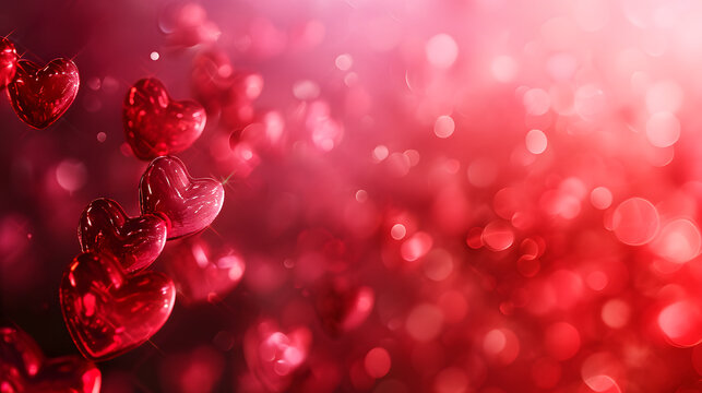 A vibrant bouquet of magenta hearts bloom under the soft light of nature, radiating love and passion