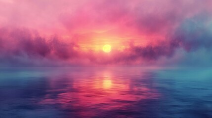 Naklejka na ściany i meble Tranquil Twilight Horizon: Serene Sky with Pastel Brushstrokes, Creating a Minimalist and Atmospheric Background Perfect for Relaxation and Meditation, Ideal for Digital Art, Website Design, and Inspi
