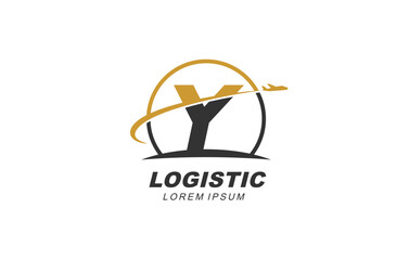 Y Letter Logistic Transport logo template for symbol of business identity