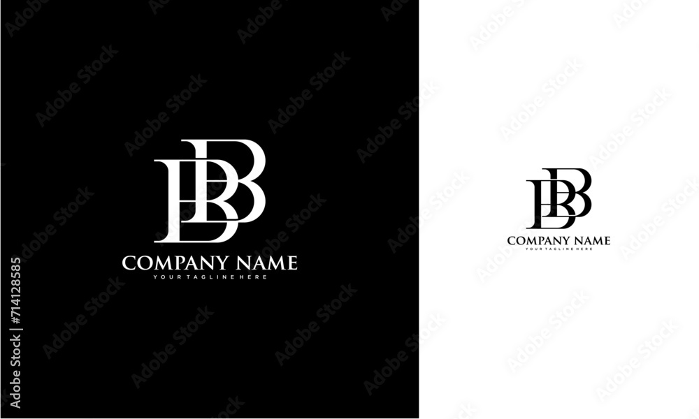 Fototapete bb initial logo concept monogram,logo template designed to make your logo process easy and approacha